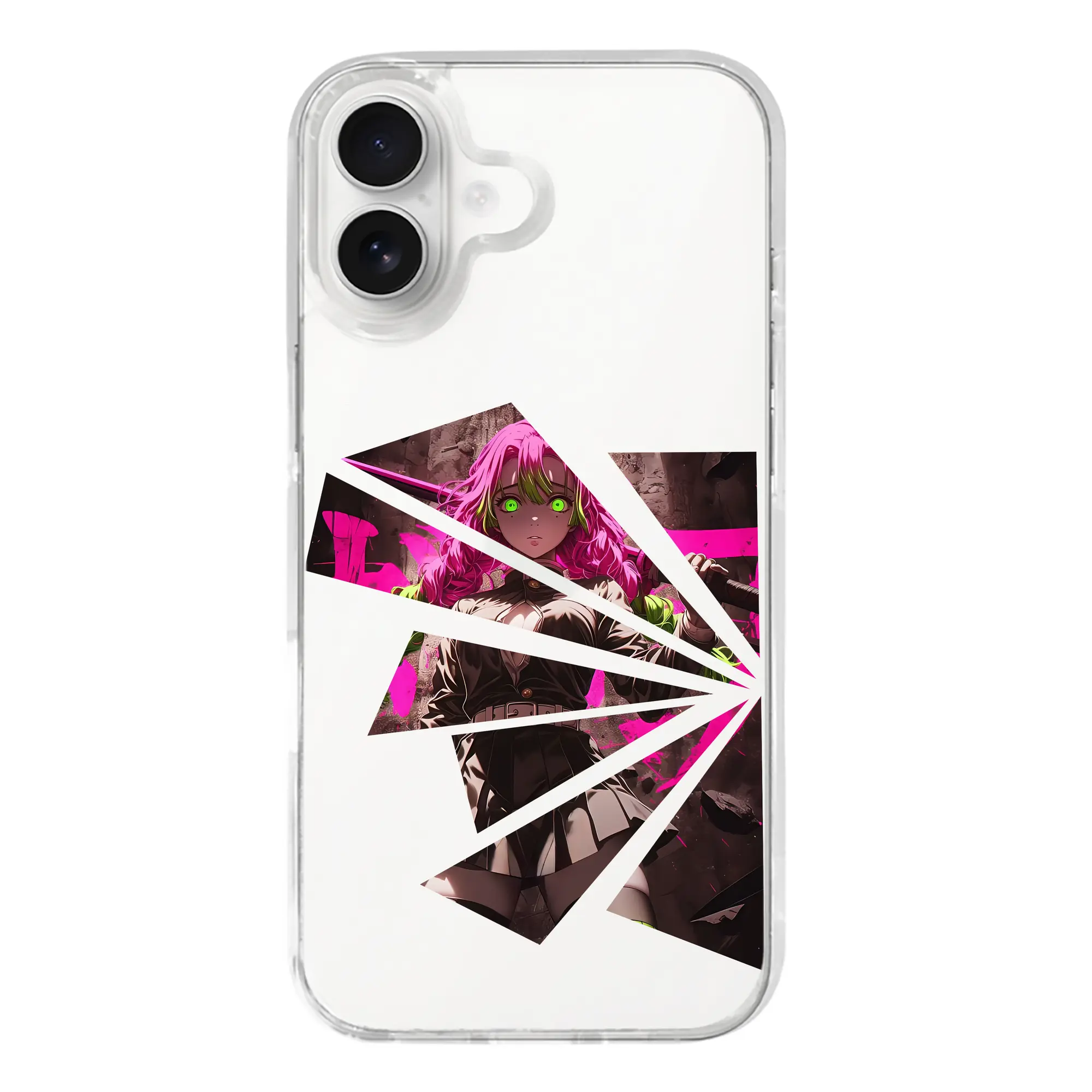 鬼滅の刃 グッズ,甘露寺 蜜璃 - iPhone 17シリーズ 透明スマホケース – 薄型・耐衝撃・精密フィット保護カバー